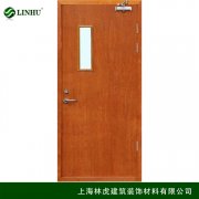 木質單開帶玻璃防火門
