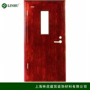 木質單開帶玻璃防火門